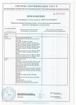 Сертификат на Тросы средней жесткости в ПВХ оплетке, плетение 7Х7 ART 814593 DIN EN 12385-4, ISO-2408 7