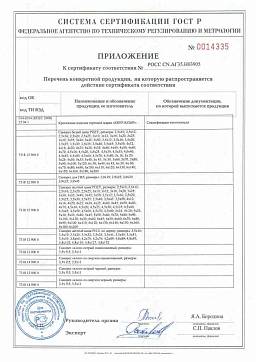 Сертификат на Кровельные саморезы по металлу (оцинкованные) 2